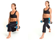 تمرین لانژ برای تقویت عضلات چهارسرران
